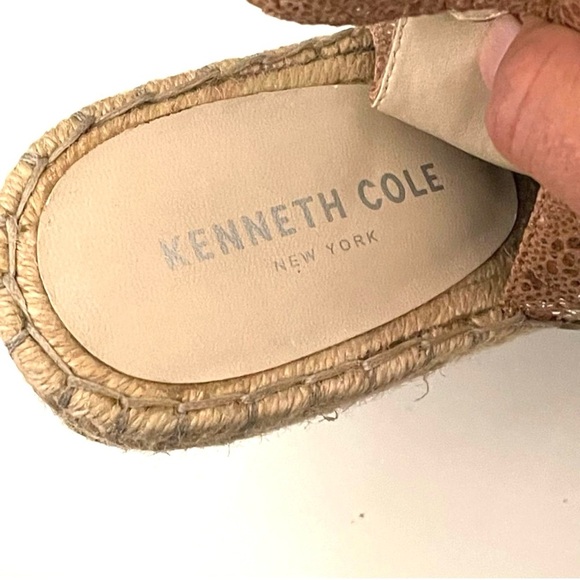Kenneth Cole Wedges Odette Platform Espadrille beige gold metallic Size 9.5 - Picture 7 of 10